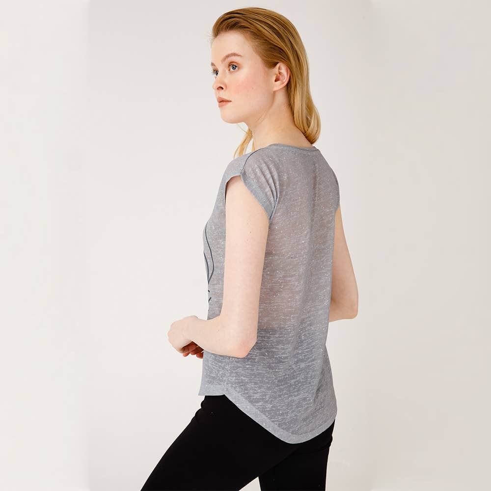 gris T-shirt gris BiggYoga Namaste en vente sur Faire6