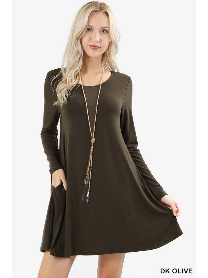 42POPS - Wholesale Tunic - Women's - ..SI-10838 PLUS SIZE LONG SLEEVE SWING TUNIC WITH SIDE POCKETS7