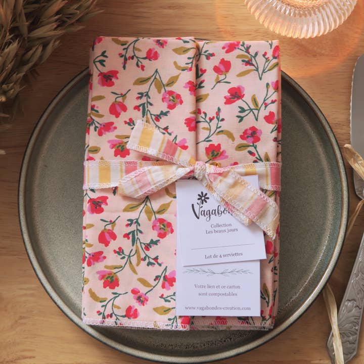 VANDA cotton table napkin 35×35 cm – Pack of 4 for wholesale by Vagabondes