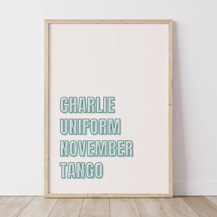 Charlie Uniforme Novembre Tango pour la vente par Chalk & Ivy Prints
