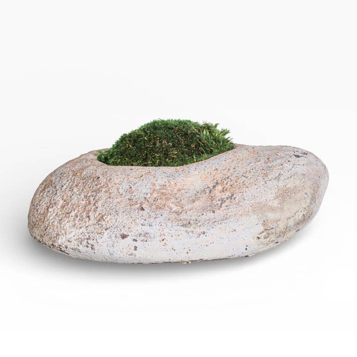 10" Skye Pot with Mood Moss AR1897 for wholesale by Replica Plants and Decor