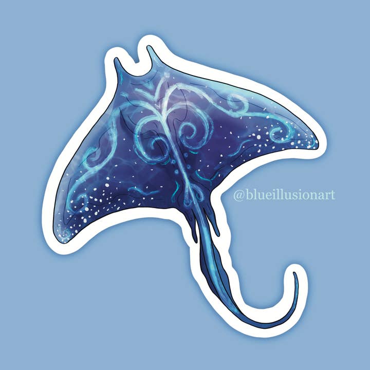 Manta Ray | Enstaka Klistermärke för wholesale av Blue Illusion Art