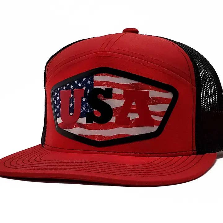 Cappello da baseball in rete di alta qualità «USA» e berretto da camionista con design Snapback per la vendita all'ingrosso da parte di Peace and Dozen Inc