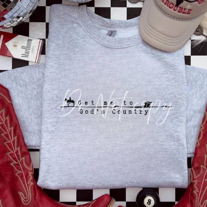 Procure-moi le sweat-shirt Western Barbwire God's Country. pour la vente par ZZ Threadz