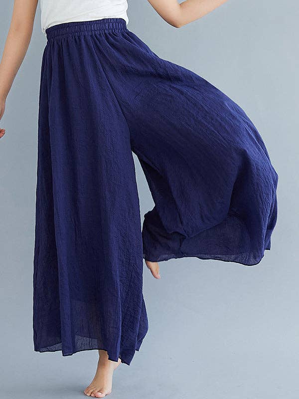 UZ Wholesale Store - Wholesale Pants - Women's - 8 Colors Linen Super Loose Wide-Leg Casual Pants