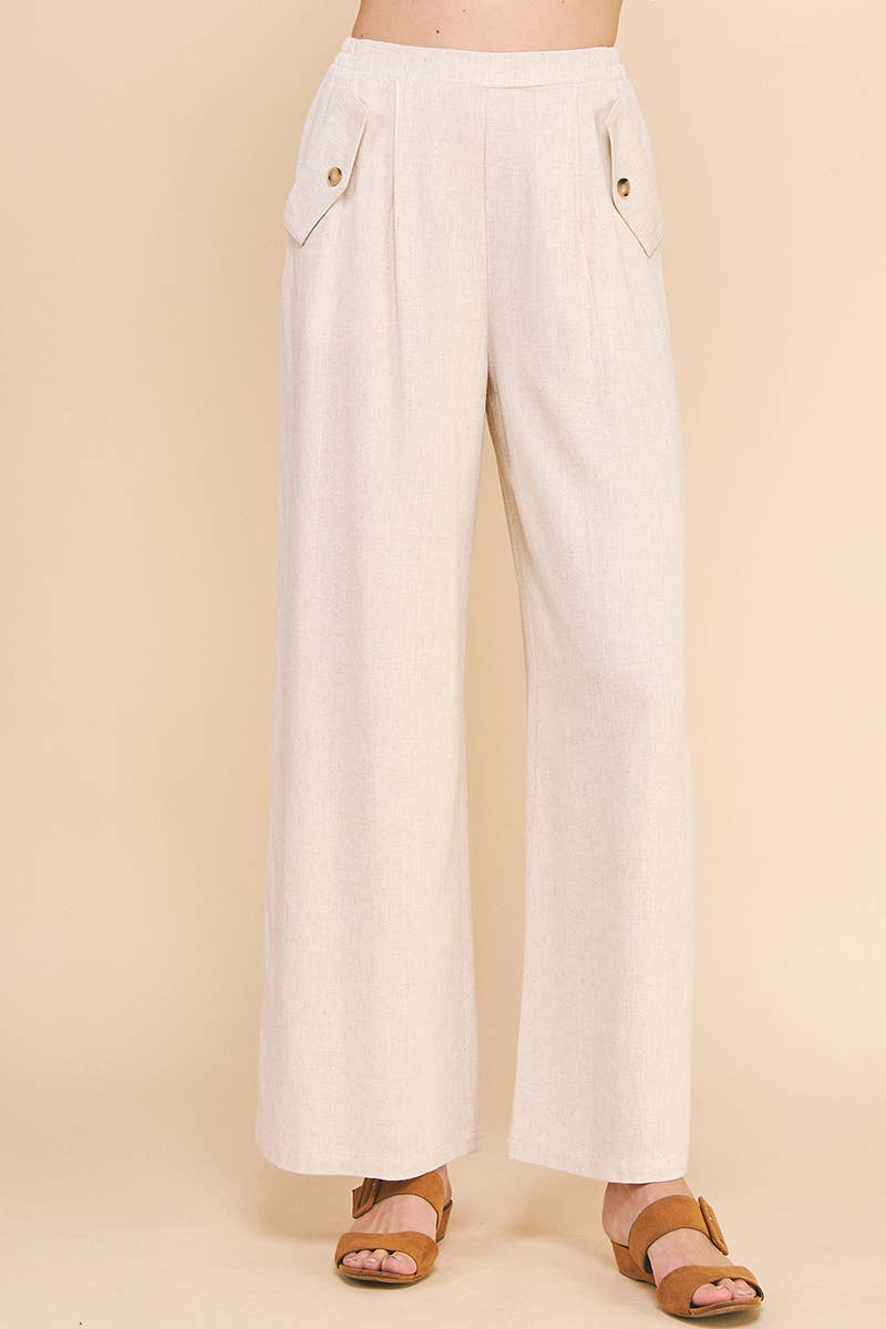 Allie Rose - Vendita all'ingrosso Pantalone - Donna - Pantaloni in morbido lino con tasche12