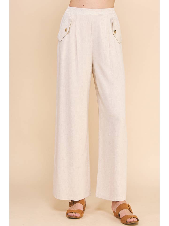 Allie Rose - Vendita all'ingrosso Pantalone - Donna - Pantaloni in morbido lino con tasche12