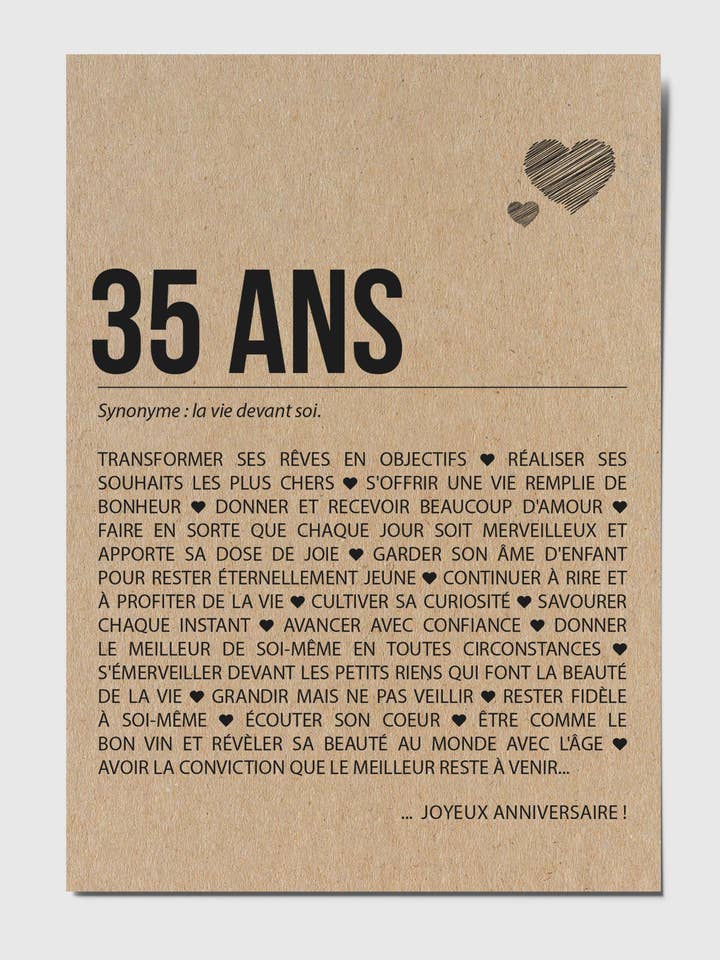 Carte postale anniversaire "35 ans" pour la vente par HappyWeSisters