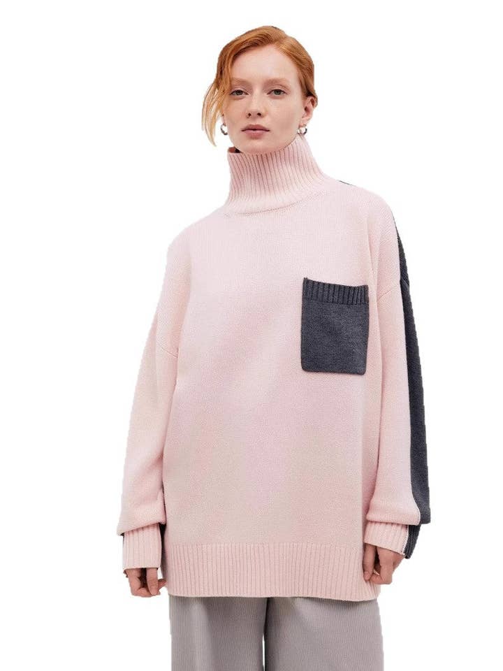 Marayn - Wholesale Tunic sweater – Women’s - Chic Oversized Knit Turtleneck European AutumnWinter Style