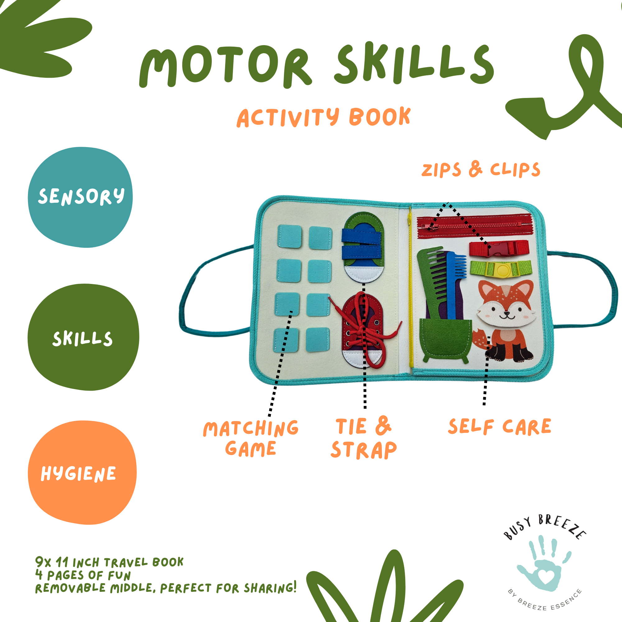 Breeze Essence Inc. - Wholesale Preschool Book (3-5) - Busy Board- Woodland3