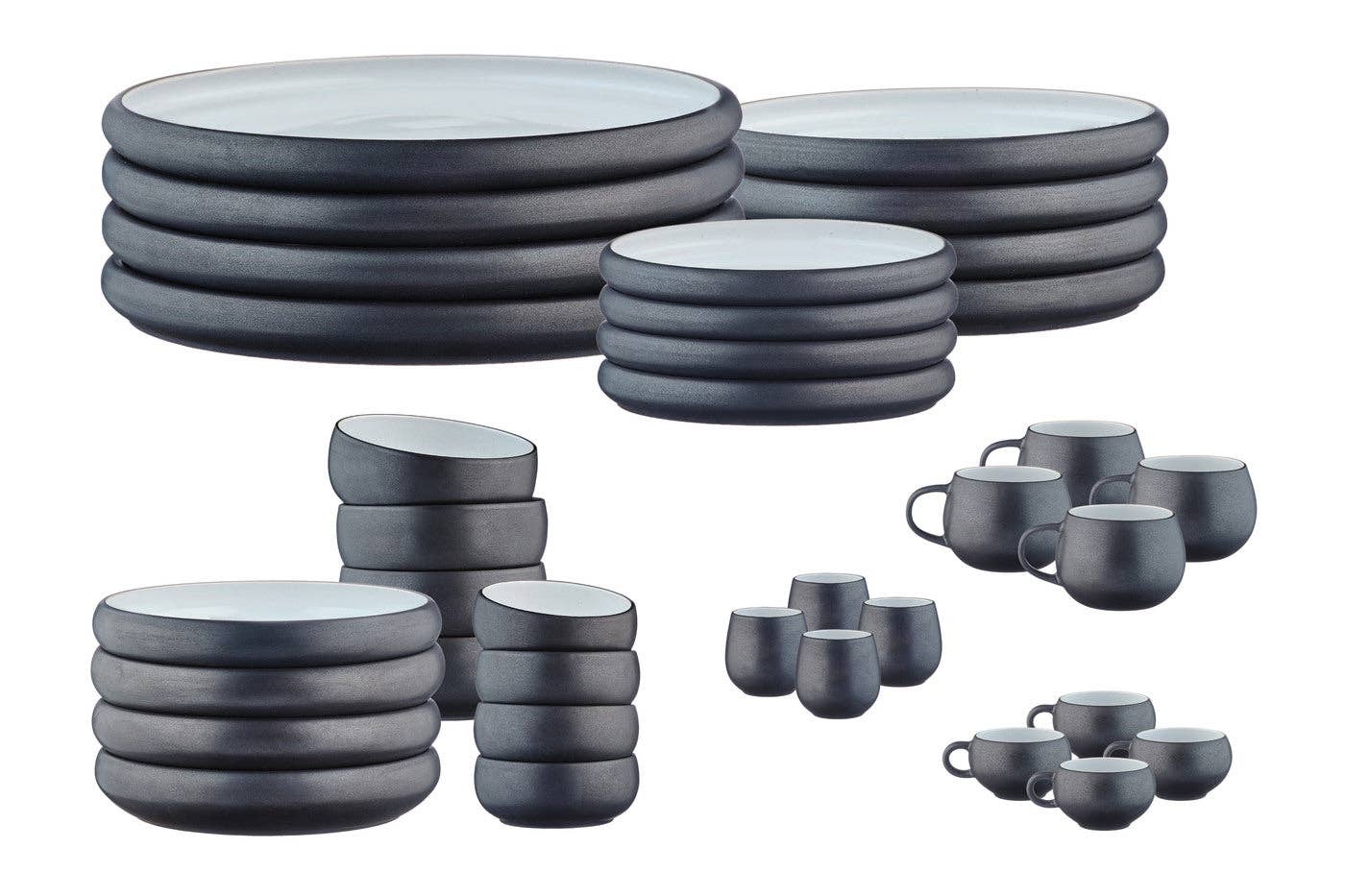 Björn - Wholesale Dinnerware Set - GOURMET Full Service - 36 pieces - Onyx2