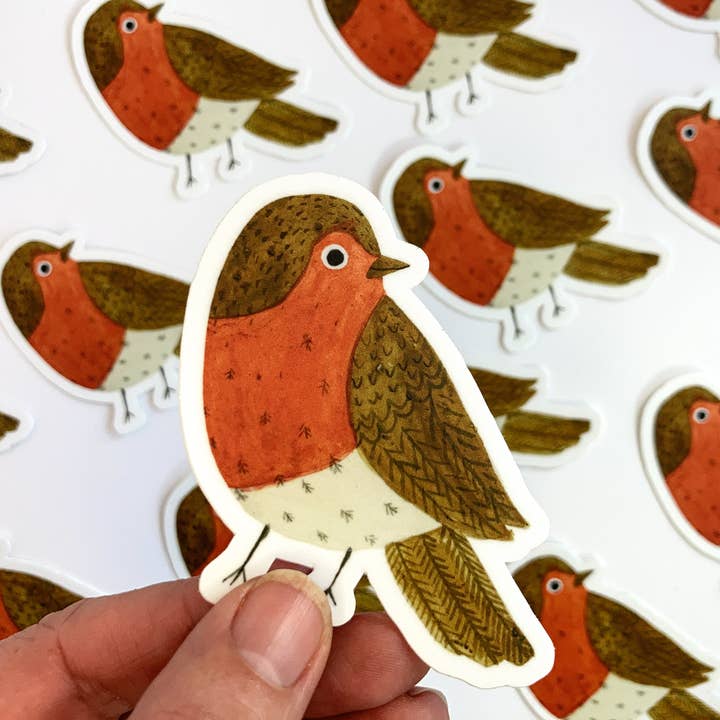 Charming Red Robin Sticker for wholesale by In My Backyard