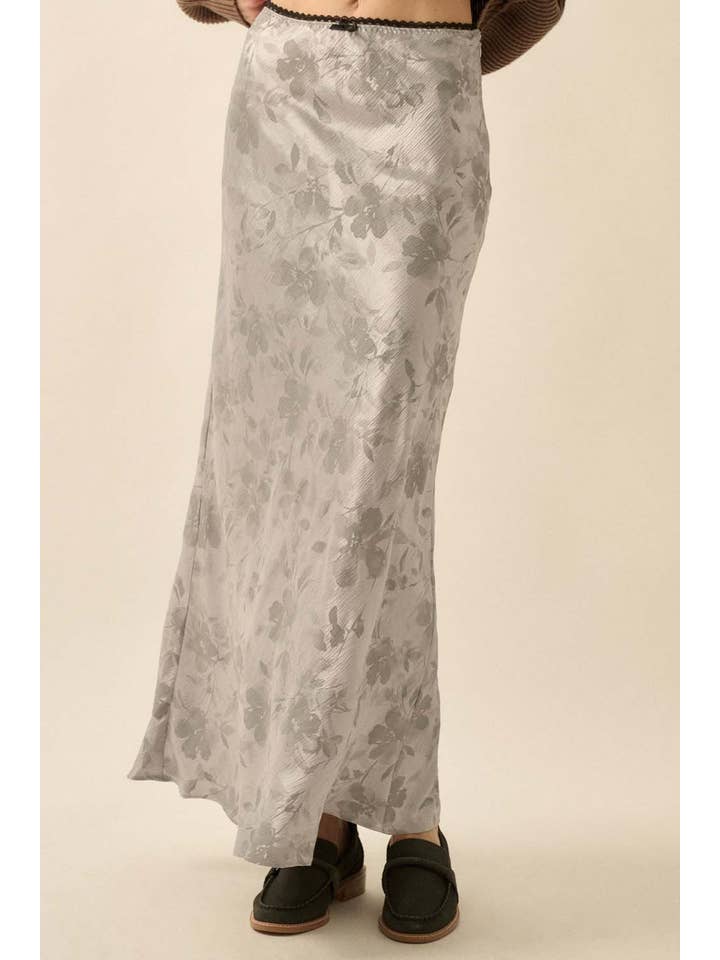 Promesa USA - Wholesale Skirt - Women's - Floral-Print Bias-Cut Satin Maxi Skirt12
