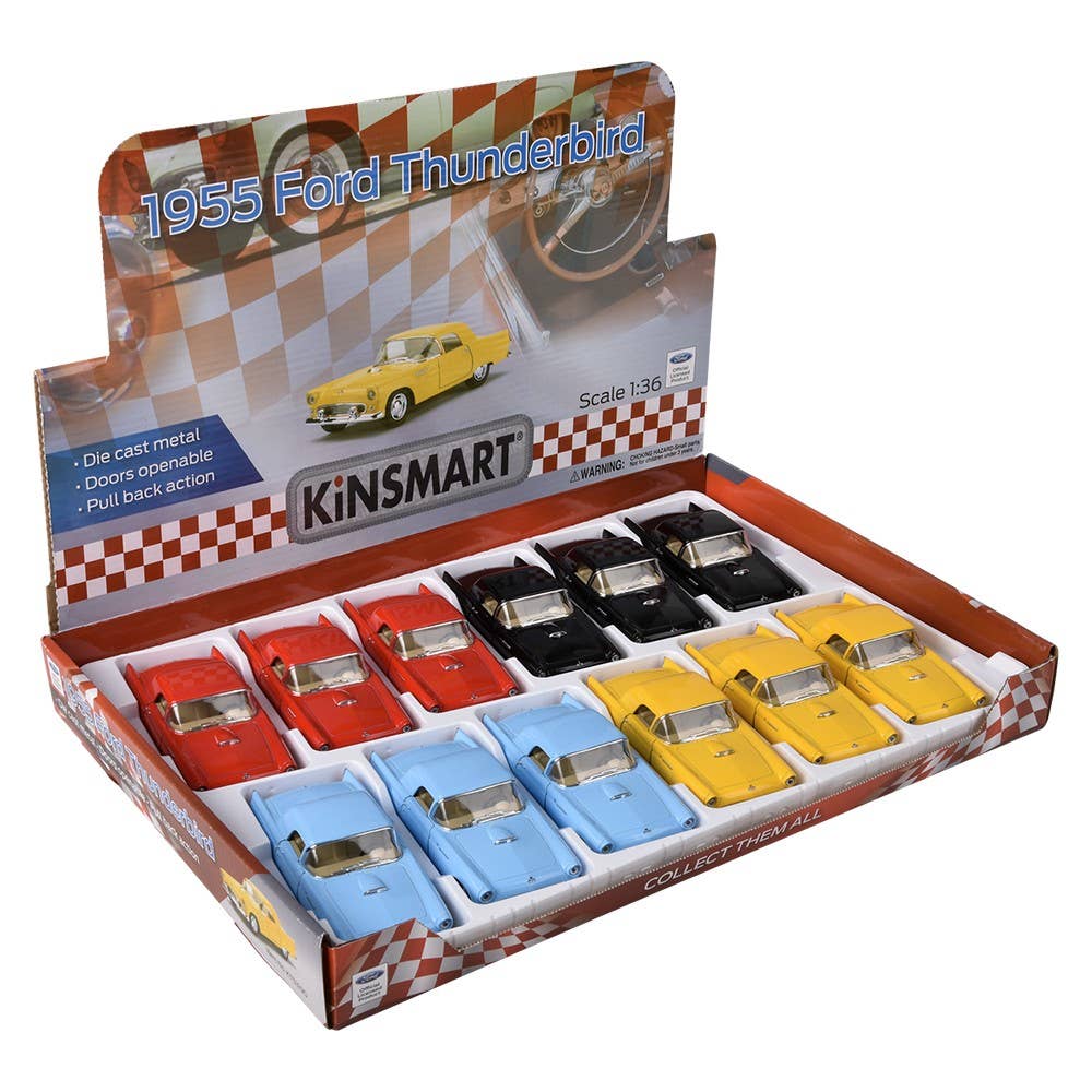 La Luna Bella - Toys – Großhandel Spielzeugauto – Kinder – 5" Druckguss Rückziehauto 1955 Ford Thunderbird - LLB Toys6