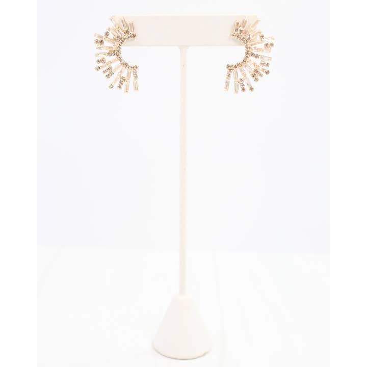 Caroline Hill - Wholesale Stud/Post Earrings - Fallon CZ Earring Gold