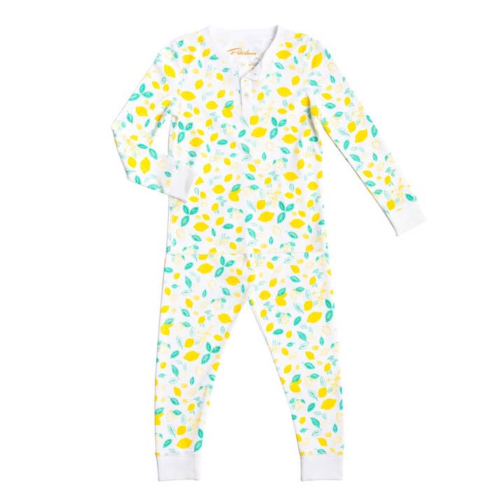 Sicilian Lemons - Long Sleeve Pajamas for wholesale by Petidoux