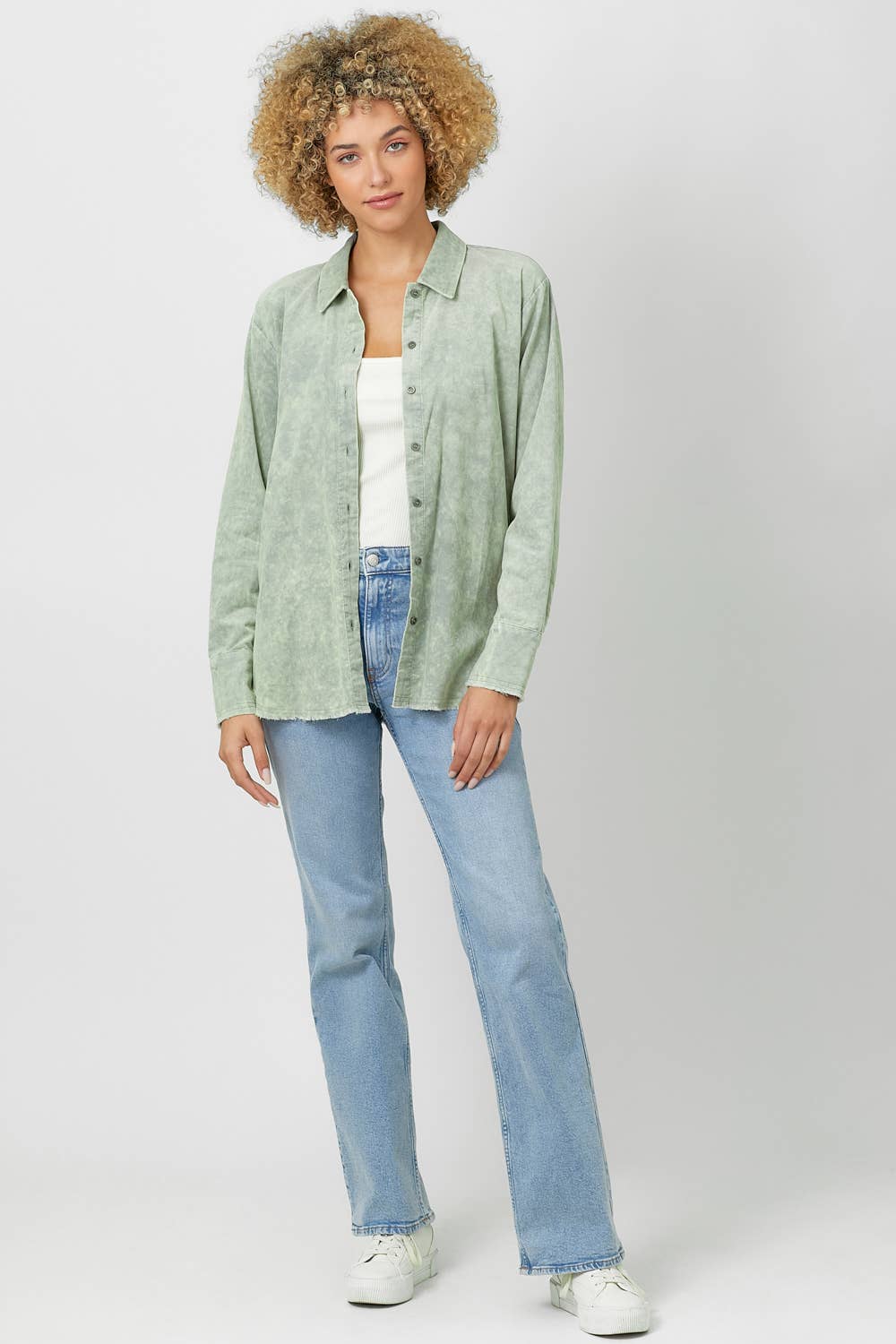 Mystree – Engroshandel Skjorte med buttondown – til kvinder – 60857 Vasket fløjlsskjorte22