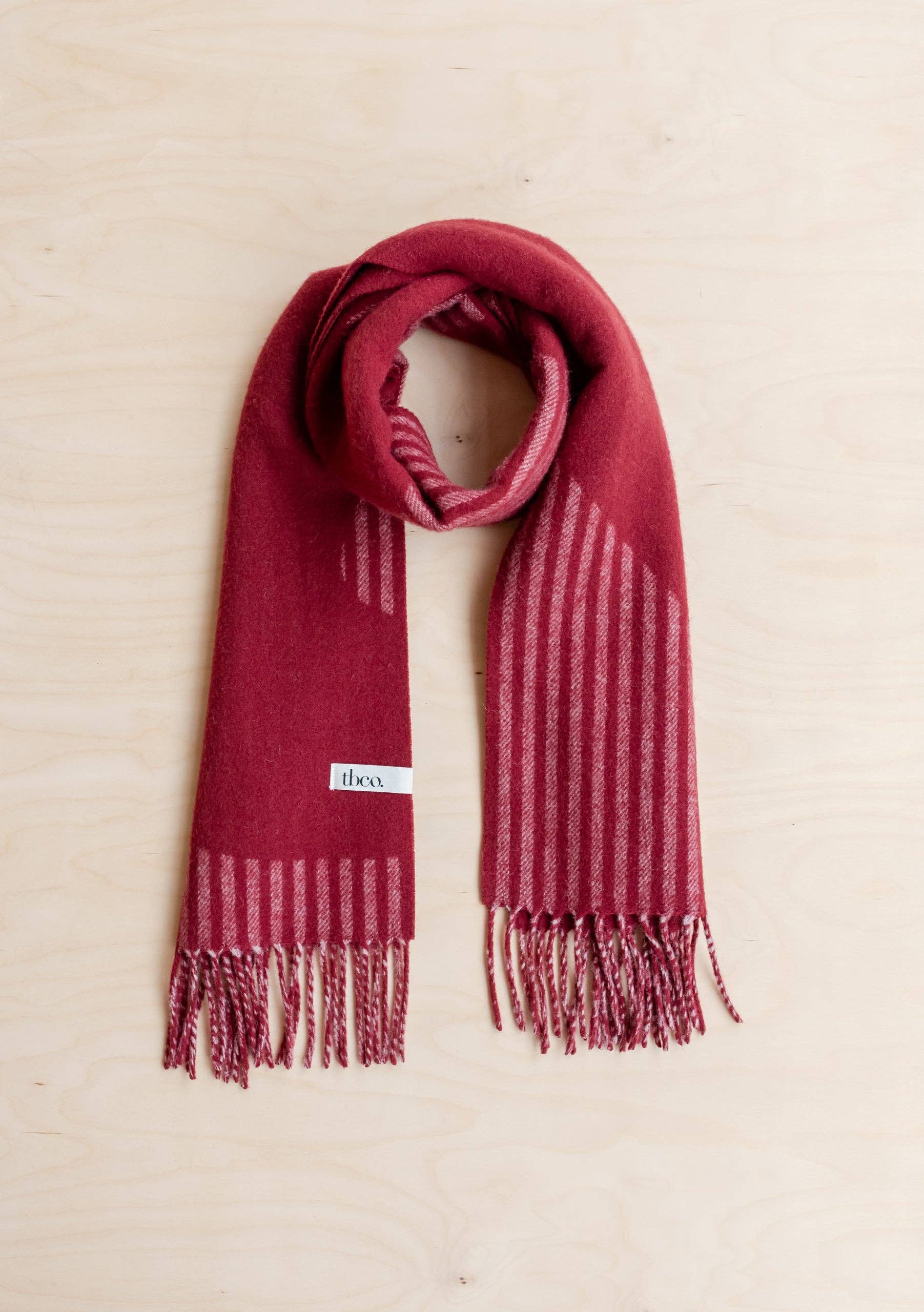 TBCo - Wholesale Scarf - Women's - Lambswool Oversized Scarf in Burgundy Wave2