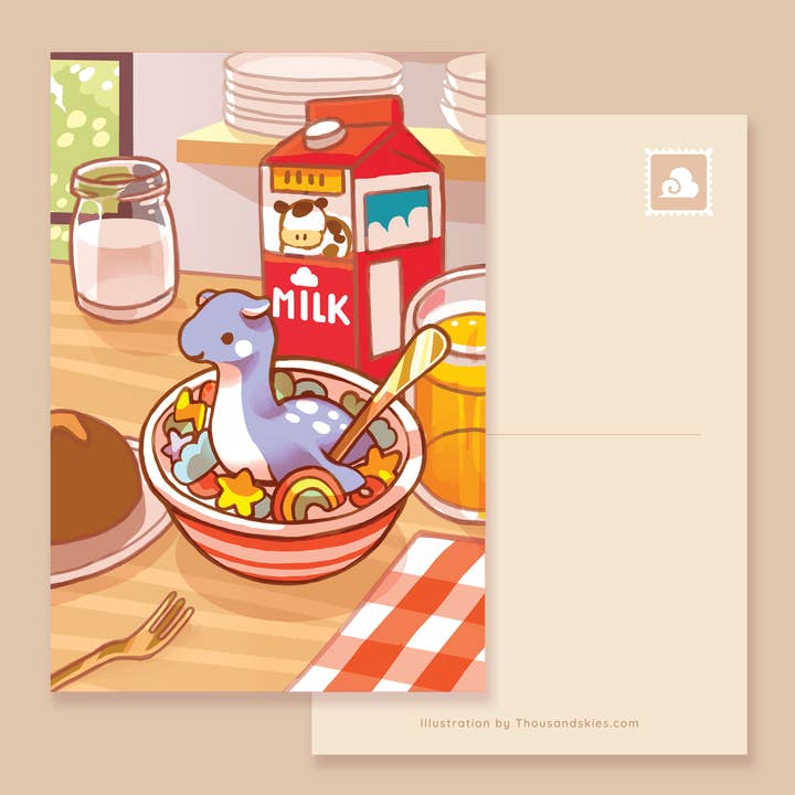 Postcard Cereal Monster for wholesale by Thousand Skies