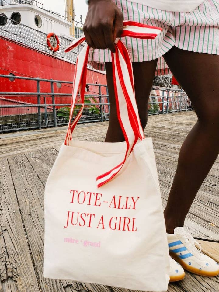 Tote-Ally Bow Strap Tote Bag for wholesale by Mure and Grand