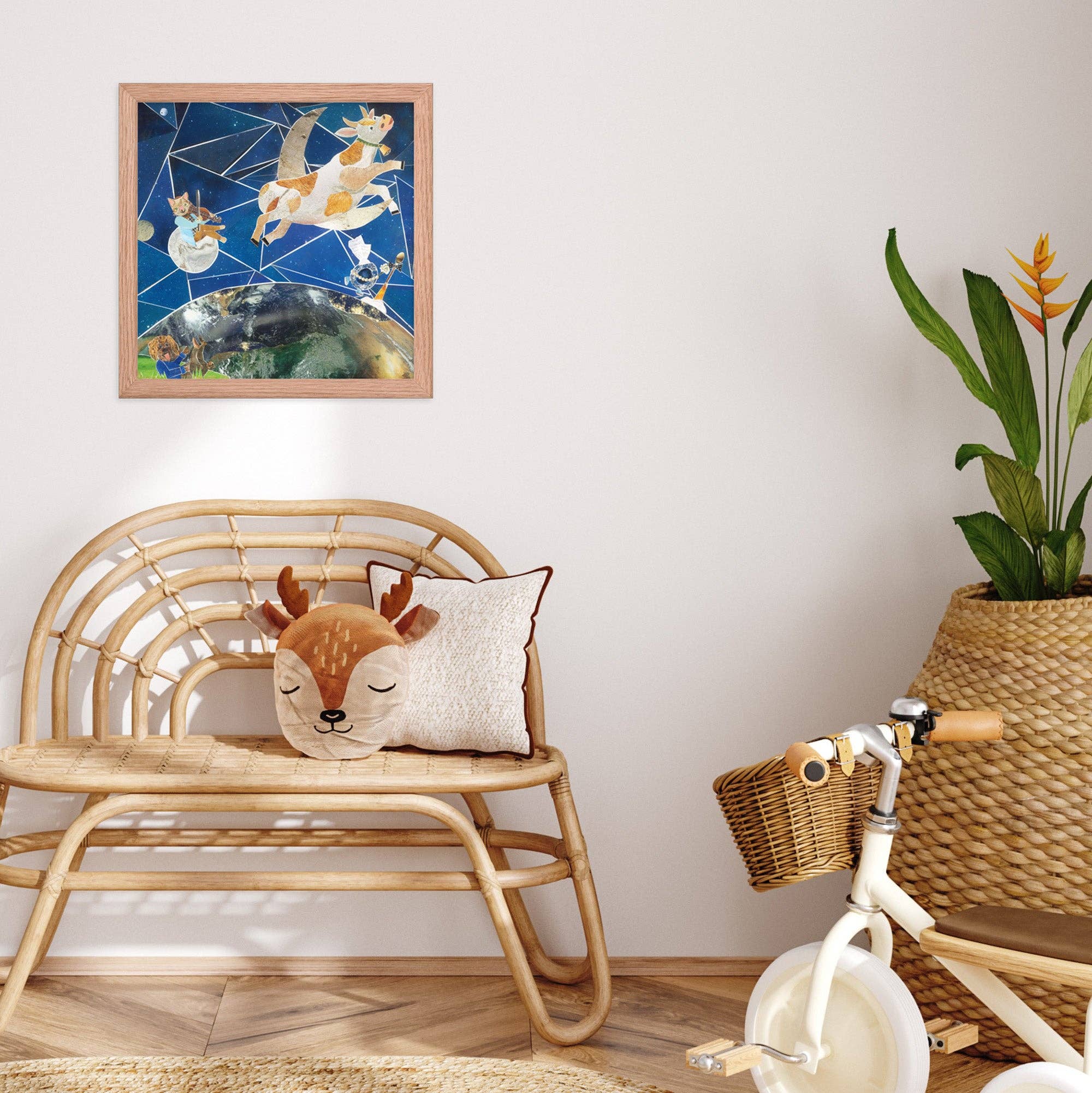 more the merrlier - Wholesale Art Print - Hey Diddle Diddle Collage Art Nursery Print2