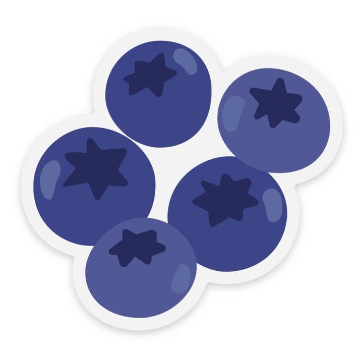 Clear Blueberries Sticker 2.5x2.35in for wholesale by Elyse Breanne Design