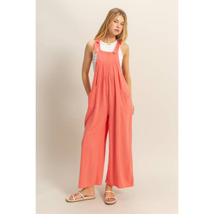 HYFVE - Wholesale Jumpsuit - Women's - HF25C822-Self-Tie Shoulder Straps Jumpsuit