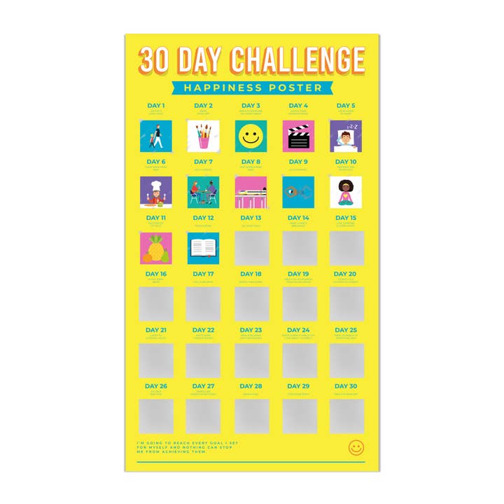 Gift Republic - Wholesale Poster - 30 Day Happiness Challenge Scratch Poster3