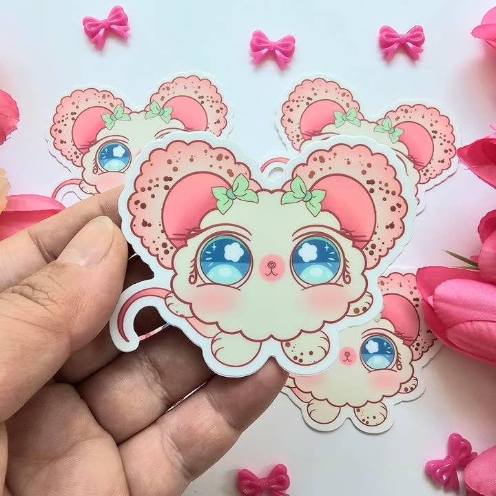 COTTON PUFF STICKER for wholesale by Jennyray illustrations