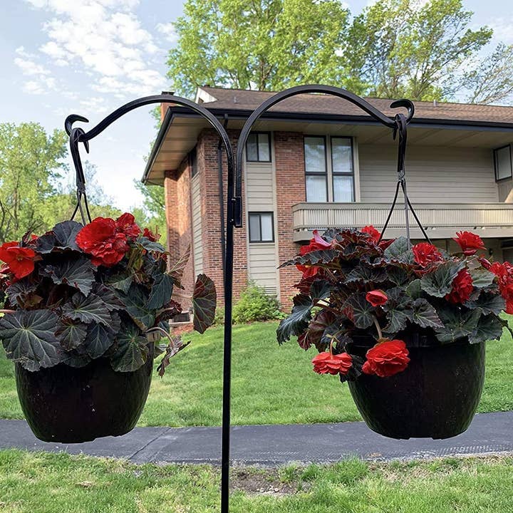 Ashman Online - Wholesale Outdoor Ornament/Decor - Ashman Shepherds Hook 65 Inch Two Sided Shepherd Hook, 1/2 Inch Thick, Super Strong, Rust Resistant Steel Hook for Hanging Plant Baskets, 4 Pack