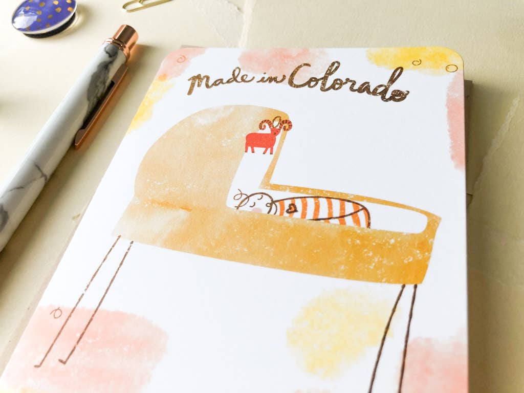 Paper Loop | Hand-Painted Greeting Cards - Wholesale Baby Card - Made in Colorado New Baby | State Map Greeting Card1
