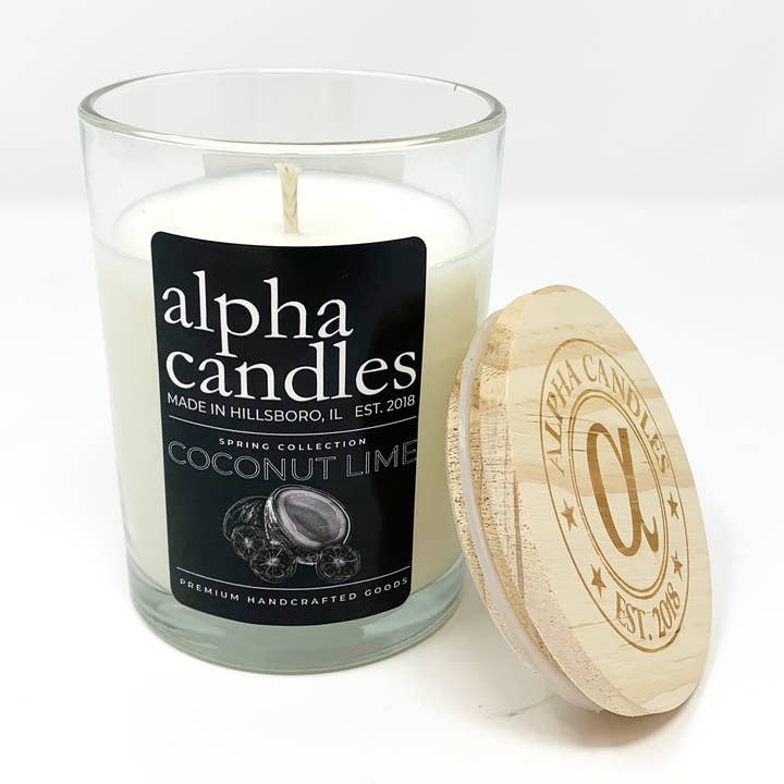 Coconut Lime - 9oz Handcrafted Soy Candle for wholesale by Alpha Candles