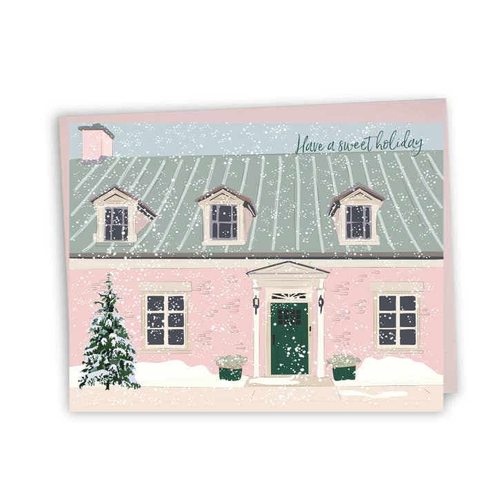 Lili Graffiti - Wholesale Christmas Card - Have a sweet holiday - Pink Cottage Christmas card