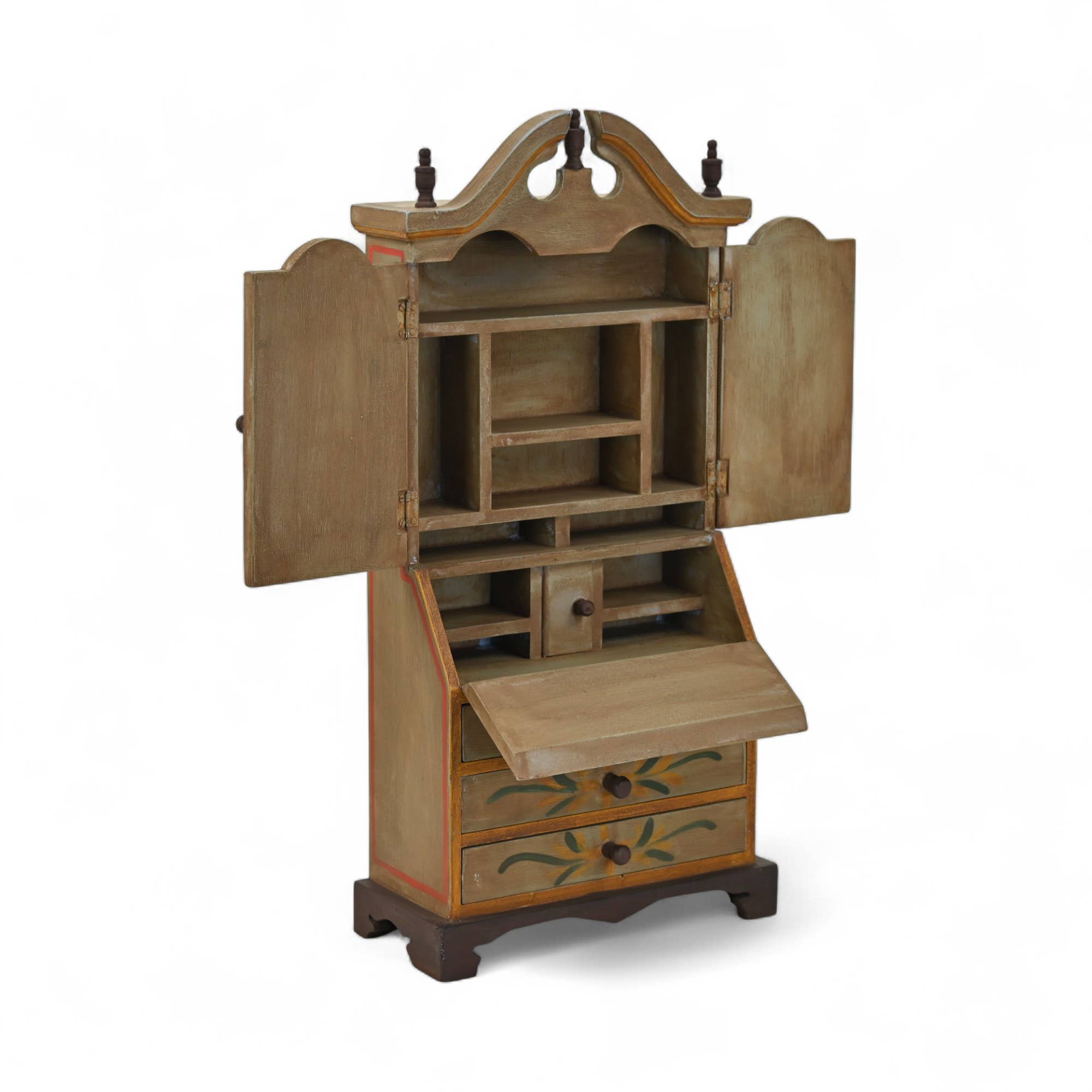 Cheungs Home Decor - Wholesale Decorative Tabletop Object - Flower Themed Mini Wood Decorative Armoire | Jewelry Chest4