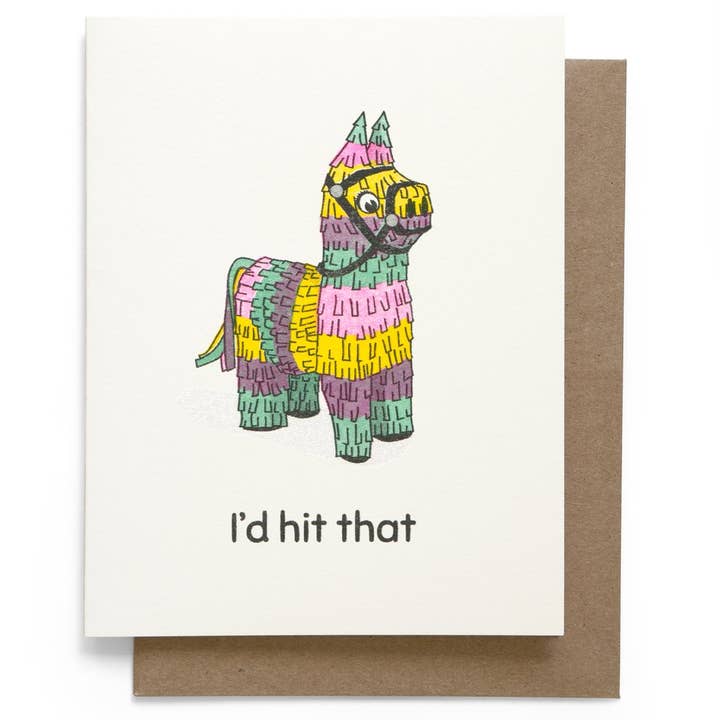 Smarty Pants Paper - Wholesale Everyday Greeting Card - I'd Hit That Piñata Greeting Card