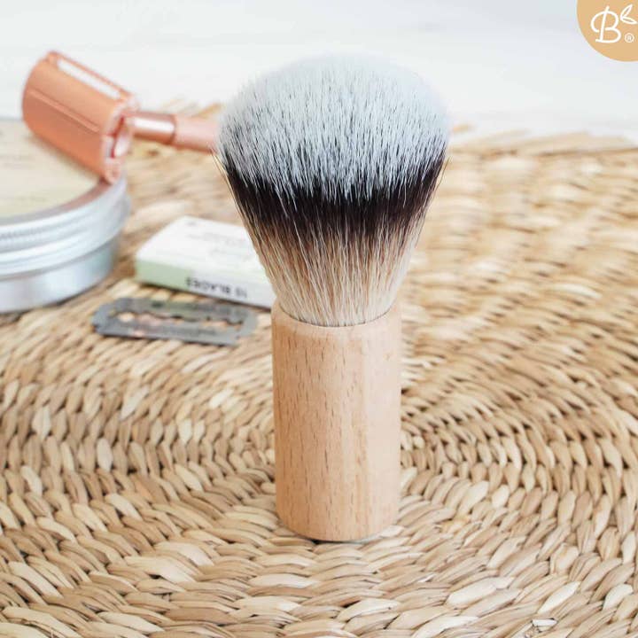 Bamboozy x Cosmeau – wholesale Shave brush – Men's – Safety Razor Shaving Brush Wood · Vegan3