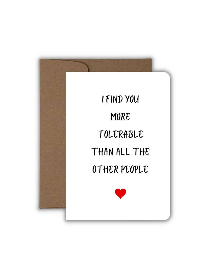 Tarjeta de felicitación - Love - More Tolerable Than The Rest para venta al por mayor de Fyg & Company, LLC