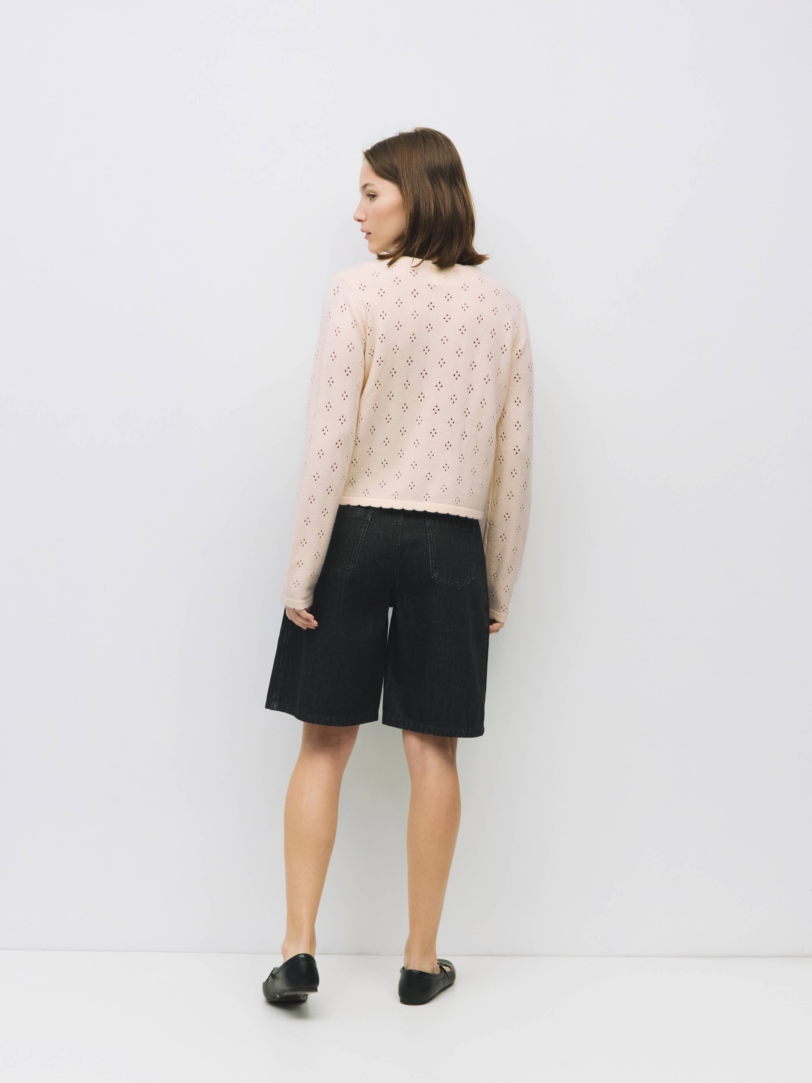 MOD REF - Wholesale Cardigan - Women's - The Carmela Cardigan | Scalloped Pointelle Cardigan17