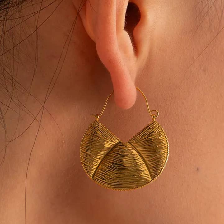 HoopLa - Venta al por mayor Pendientes de aro - Pendiente tipo argolla de cristal, acero grabado con láser2