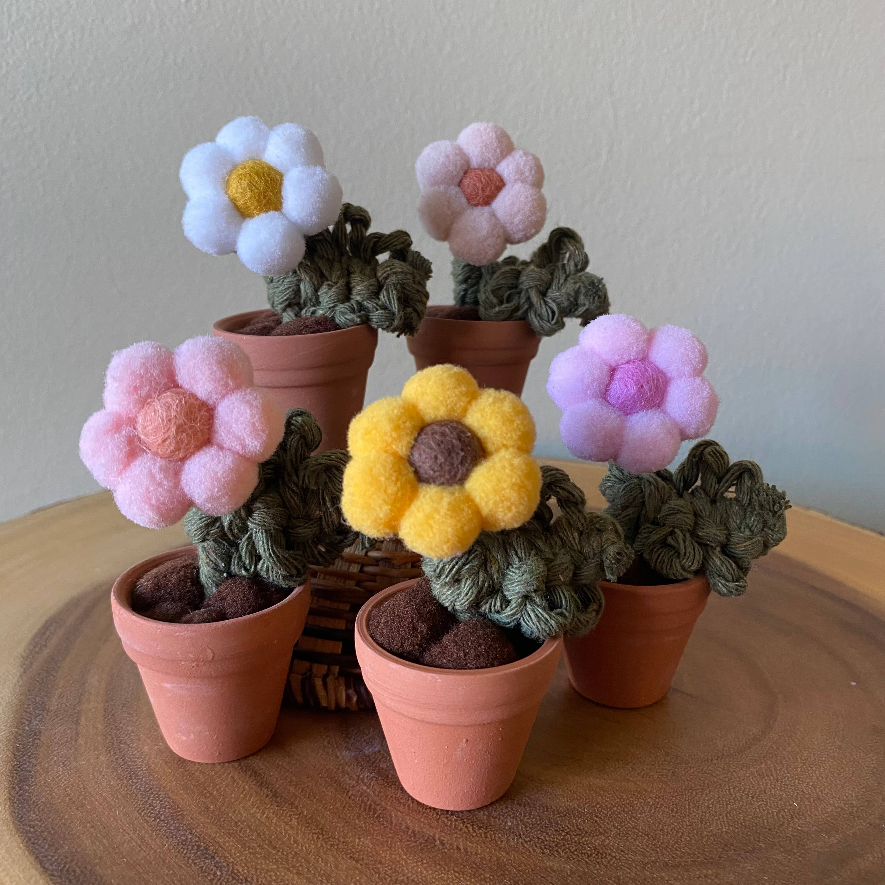 ForgetBKnot - Wholesale Artificial Flowers - Pompom, Felt & Macrame Forever Fibre Flower - Mini9
