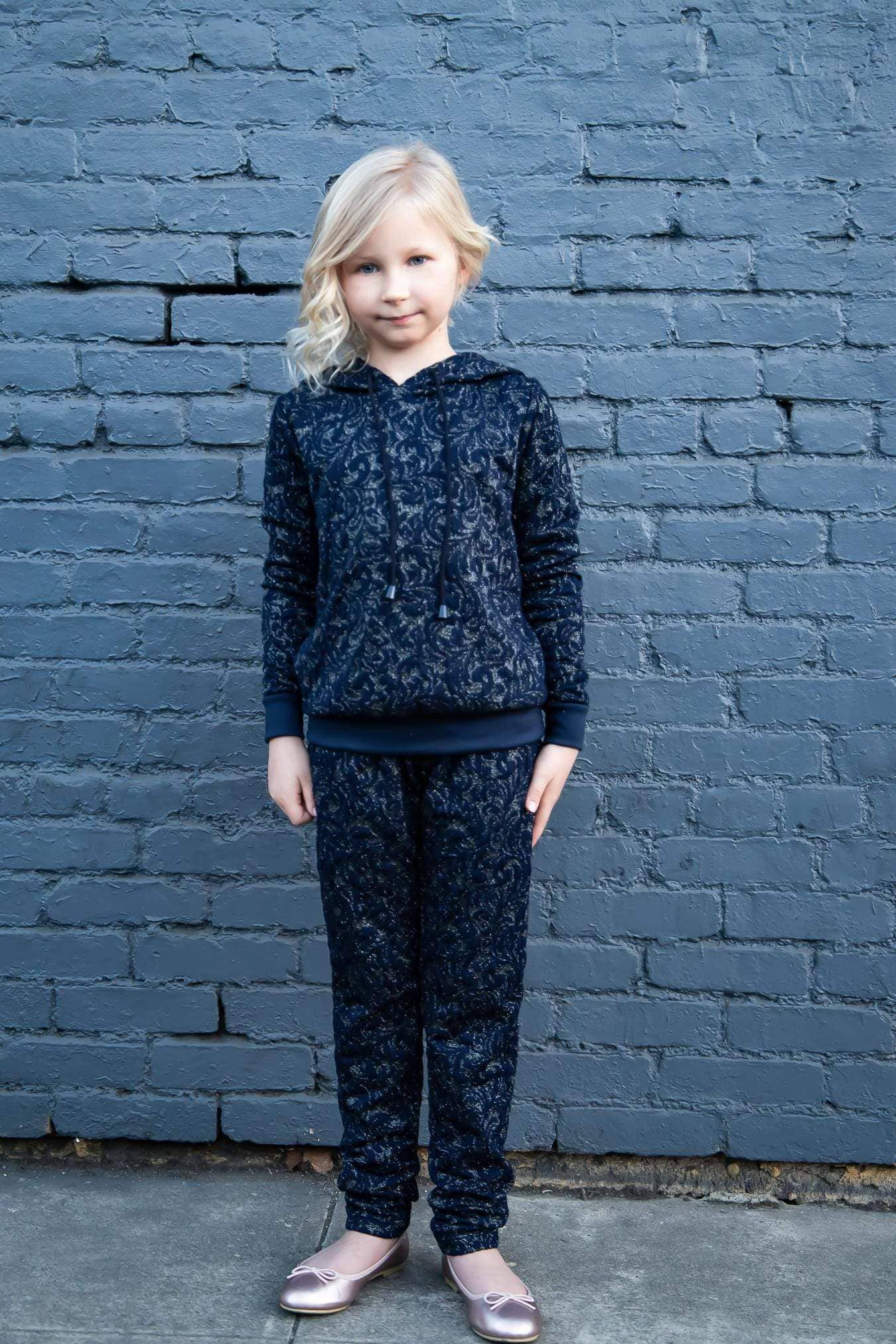 Eva Franco - Wholesale Lounge Sweatpants/Joggers - Kids - Chia Mini Jogger - Navy Knit - Girls3