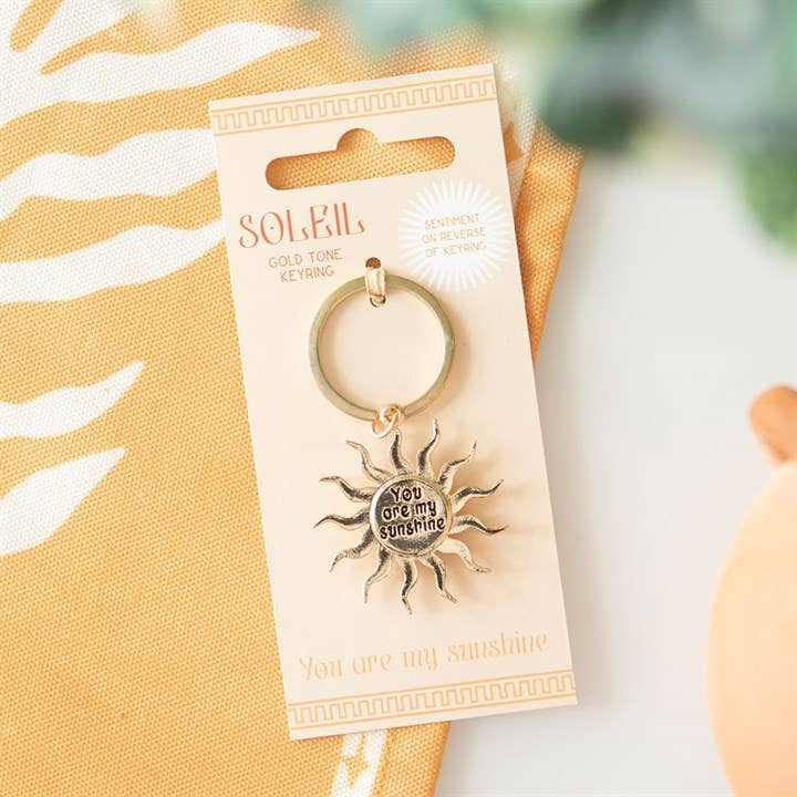 Something Different Wholesale - Wholesale Keychain - Women's - Gold Sun Keyring1