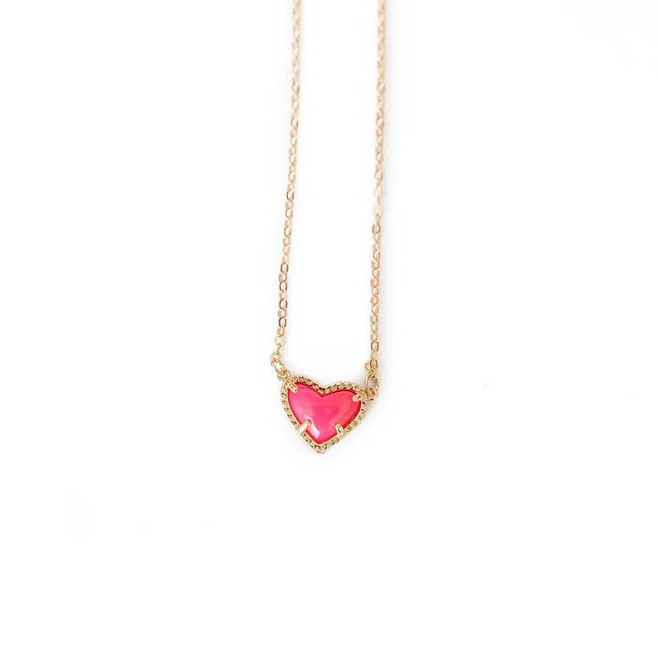 Pink Heart Necklace for wholesale by Golden Thread