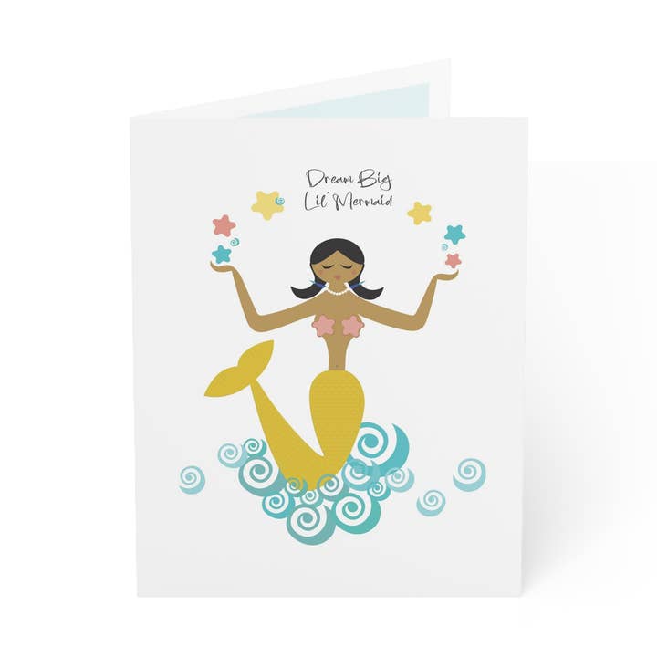 Carte de vœux Rêve grand, petite sirène pour la vente par Seas and Soul