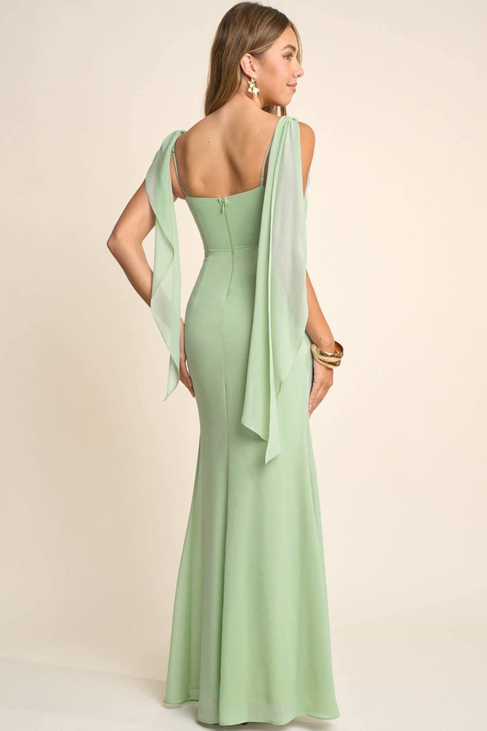 Maniju – Engroshandel Kjole - Dame – Maxi-kjole i glinsende georgette chiffon8