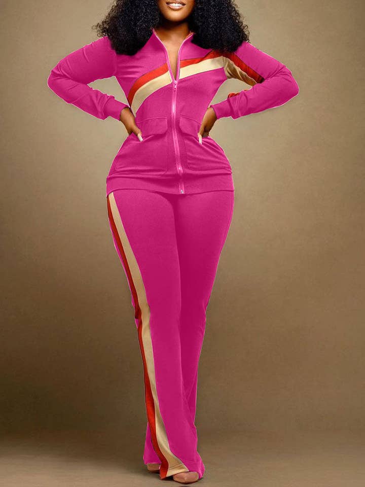 MB FASHION LONG SLEEVE ZIP UP JOGGER 2 PCS SET 7495LY for wholesale by MB Fashion Wholesale