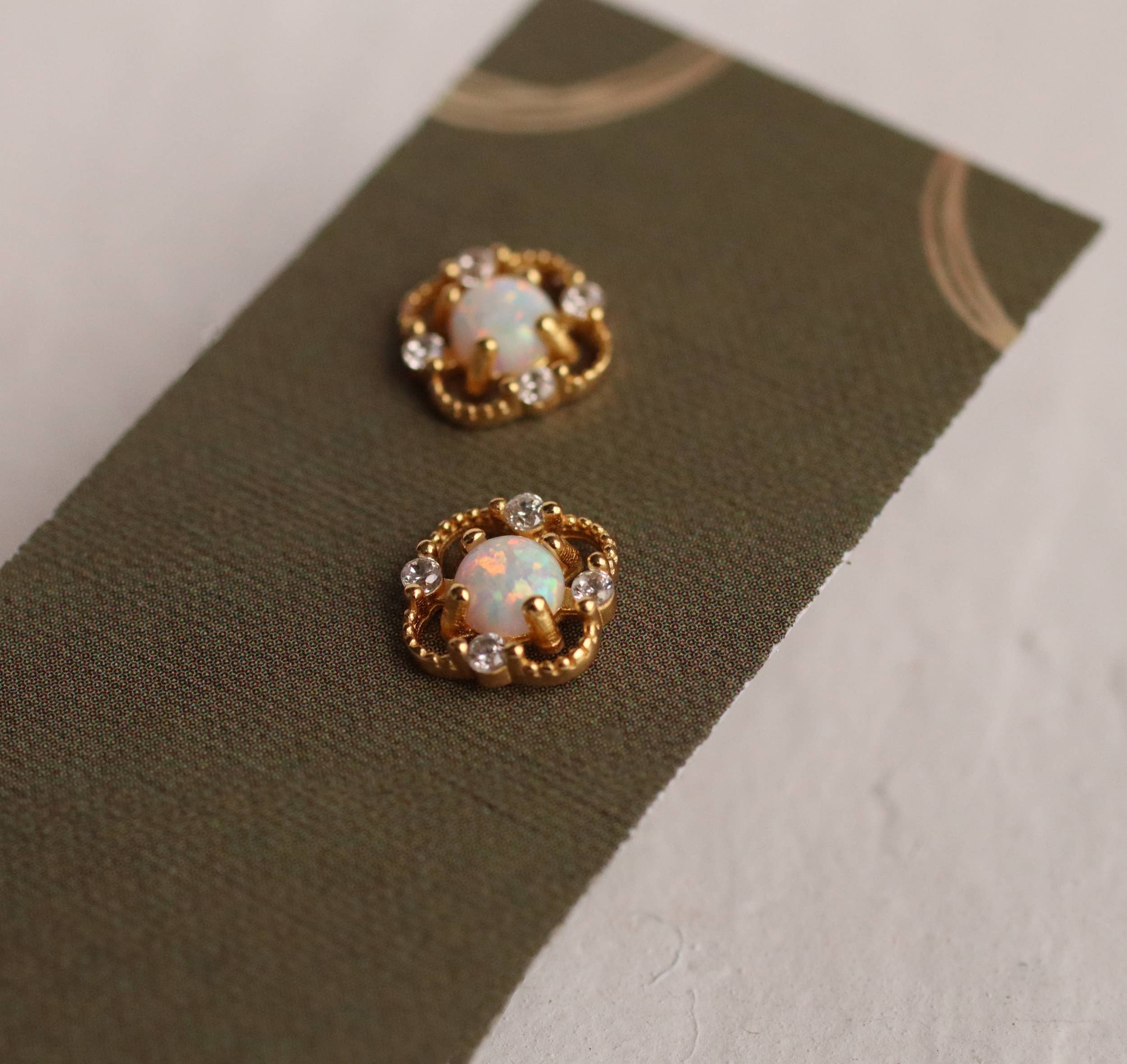 Silk Purse, Sow's Ear - Wholesale Stud/Post Earrings - Victorian Opal Stud Earrings2