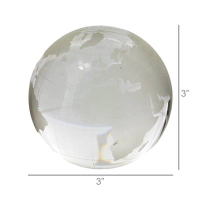 HomArt - Wholesale Decorative Tabletop Object - Glass Globe - Lrg - Clear-Etched