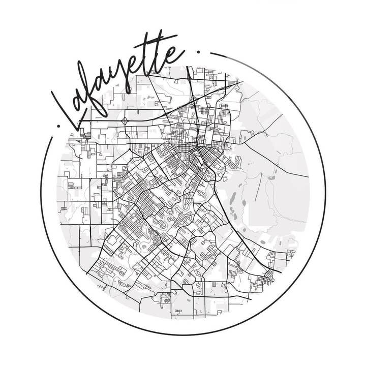 Modern Louisiana Lafayette Circle Ma|12x12 Glass Plaque for wholesale by Love Local