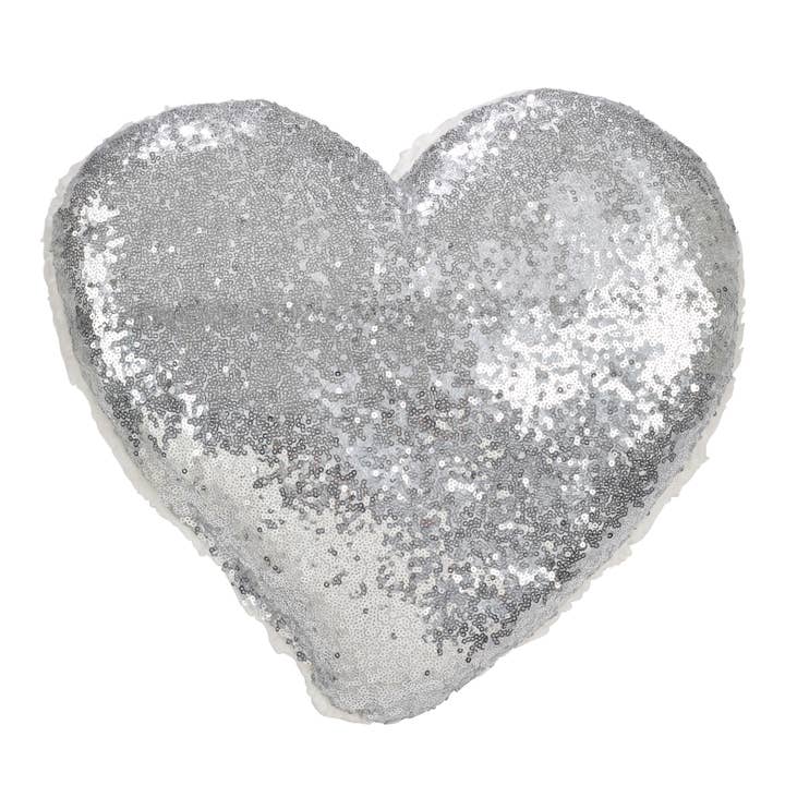 Heart Sequin Pillow - Poly Filled for wholesale by Saro Lifestyle